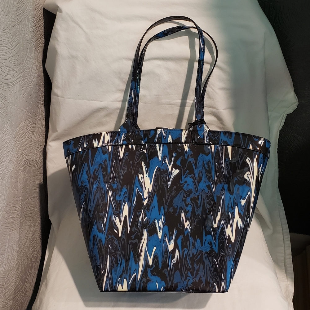 Sam Endelman Circus Blue Swirl Malibu Tote w/ Pouch NWT